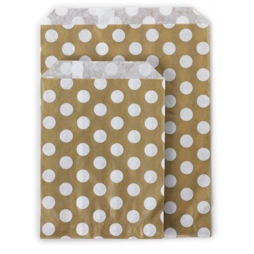 1000 x Gold Polka Dot 5" x 7" Paper Counter Bags
