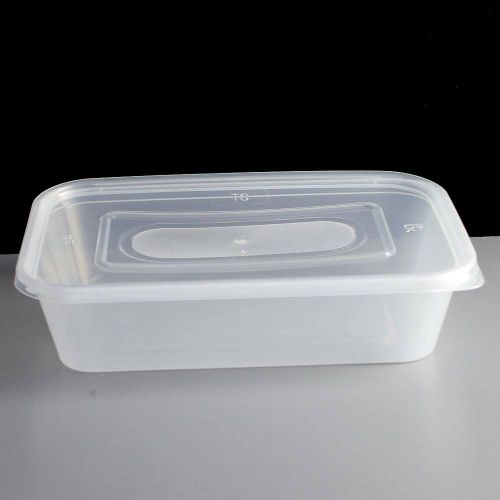 250 x 500ml Microwaveable Rectangular Food Tubs and Lids