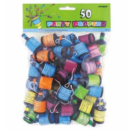 50 x Assorted Party Poppers Pack