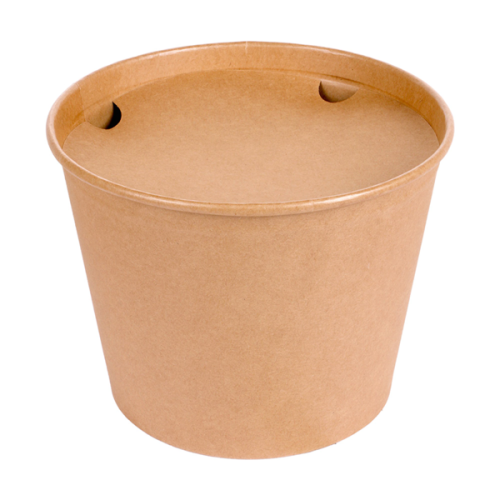 40 x 4500ml Kraft Brown Cardboard Chicken/Fast Food Buckets & Lids