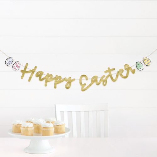 5ft Dainty Happy Easter Banner 