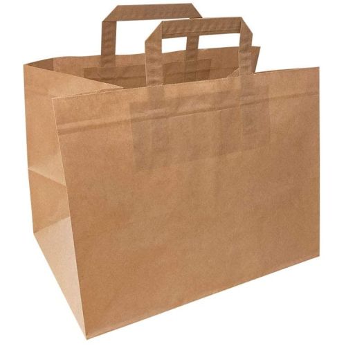 Wide Based Brown Tape Handle Bags - Multiple Sizes