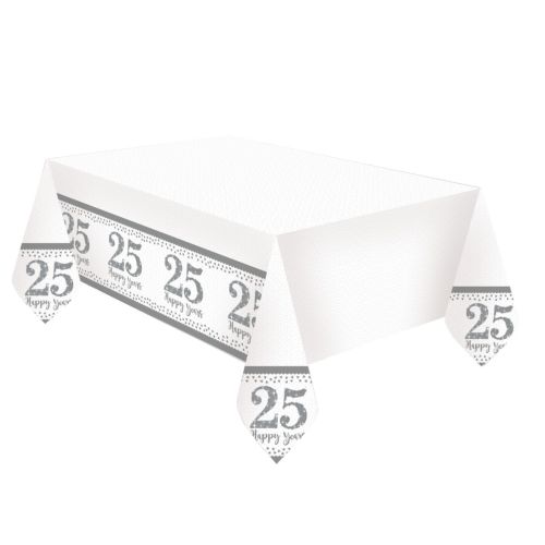 25 Happy Years Anniversary Plastic Tablecover
