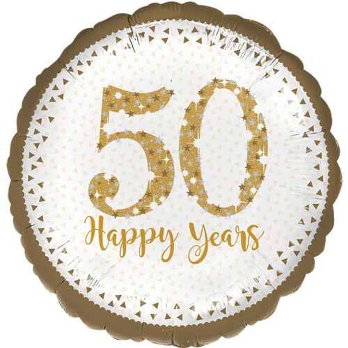 Sparkling 50th Golden Anniversary Foil Balloon