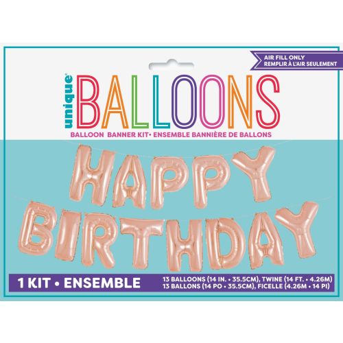 Rose Gold Happy Birthday Air Fill Balloon Kit