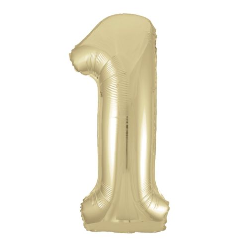 Large 34" Gold Foil Number 1 Balloons