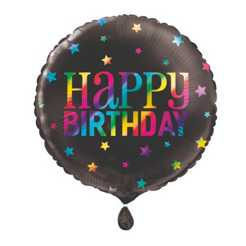 Black & Rainbow Happy Birthday Foil Balloon 