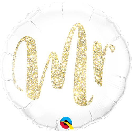 Mr Gold Glitter Standard Foil Balloon