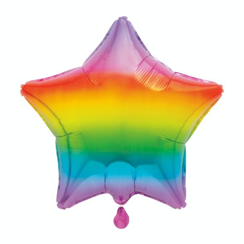 Metallic Rainbow Star Standard Foil Balloon