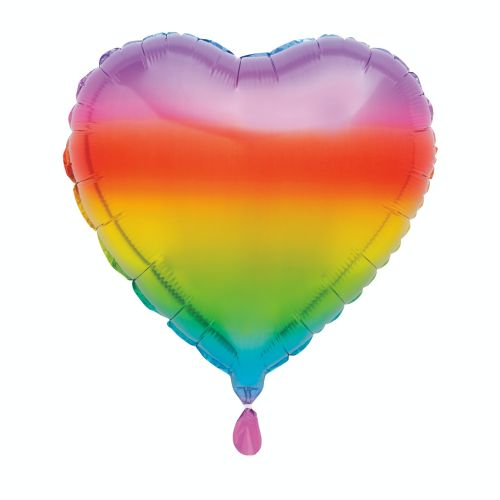 Metallic Rainbow Heart Standard Foil Balloon