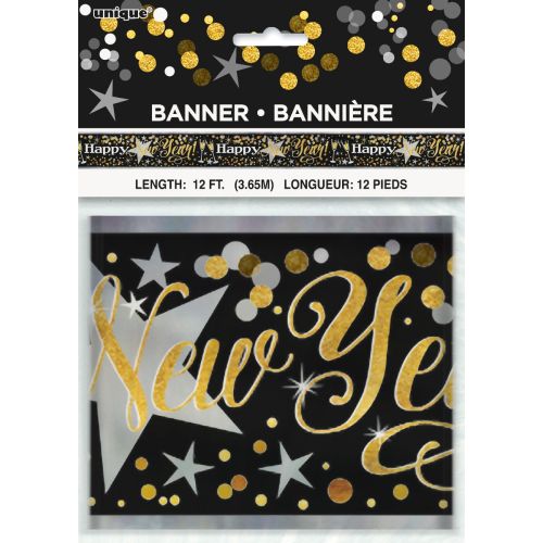 Glittering Happy New Year Foil Banner