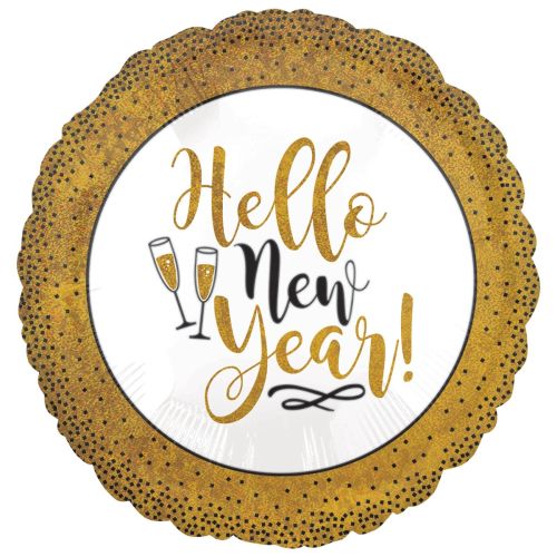 Gold Glitter New Year Standard Foil Balloon