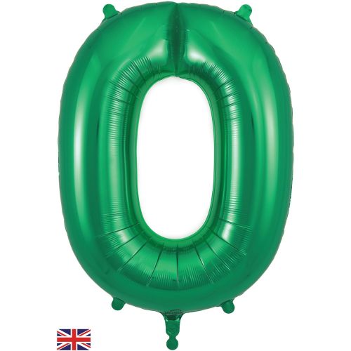 Large 34" Green Foil Number 0 Balloon