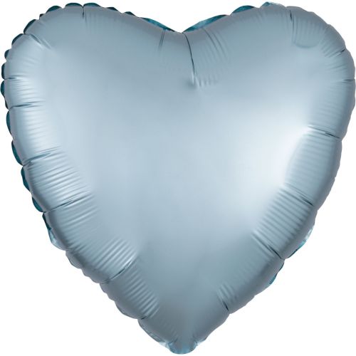 Pastel Blue Heart Satin Luxe Foil Balloon