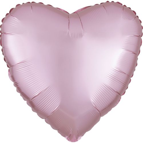 Pastel Pink Heart Satin Luxe Standard Foil Balloons