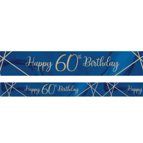 Navy And Gold Geode 60th Foil Banner