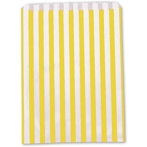 1000 x Yellow Striped 5" x 7" Paper Counter Bags
