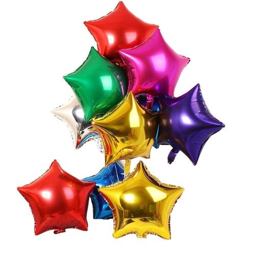 Metallic Coloured Star Foil Balloons