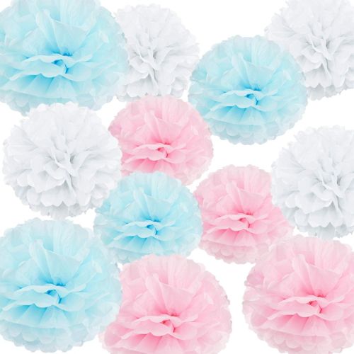 Coloured Paper Puff Ball Decoration