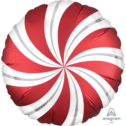 Red Candy Cane Swirl Balloon