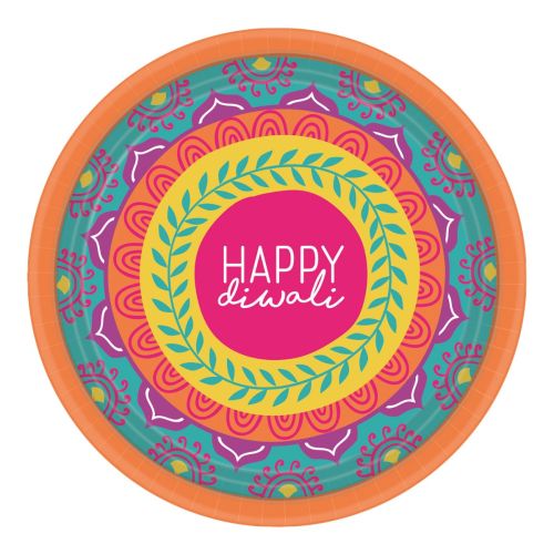 8 x Diwali 7" Paper Plates