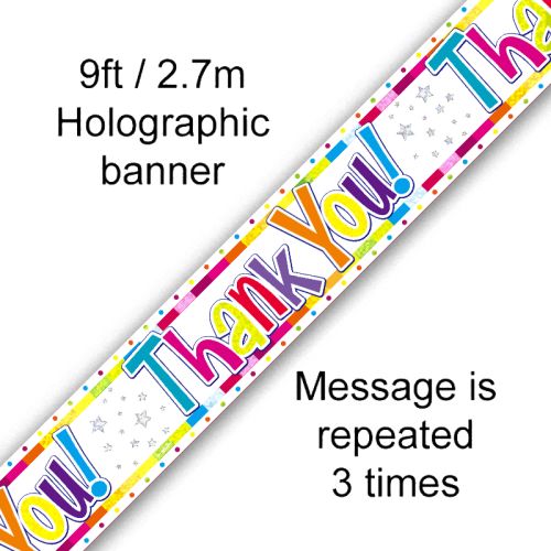 Thank you Multicoloured Foil Banner