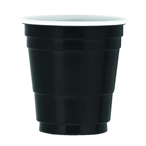 20 x Black Plastic Shot Glasses
