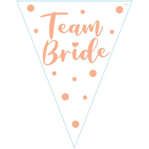 Team Bride Rose Gold Plastic Bunting