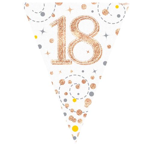 Rose Gold Sparkling Fizz 18th Bunting