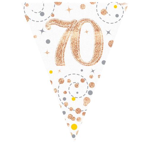 Rose Gold Sparkling Fizz 70th Bunting