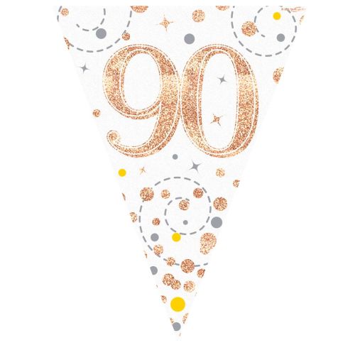 Rose Gold Sparkling Fizz 90th Bunting
