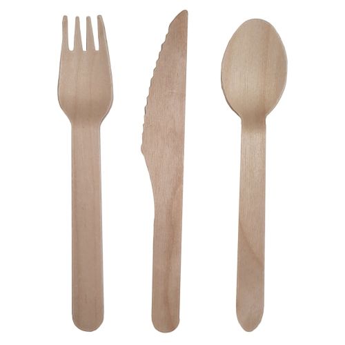 24 x Assorted Wooden Cutlery Pack 