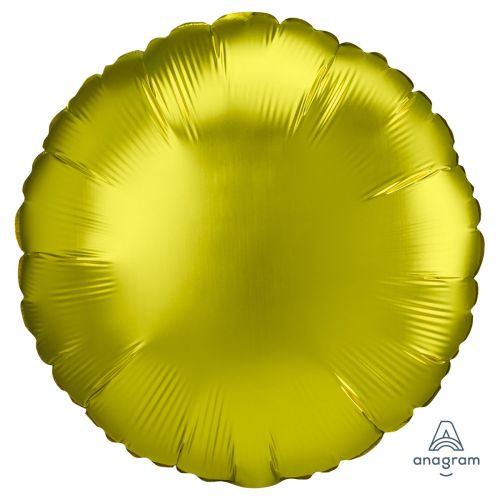 Lemon Yellow Satin Luxe Round Foil Balloon