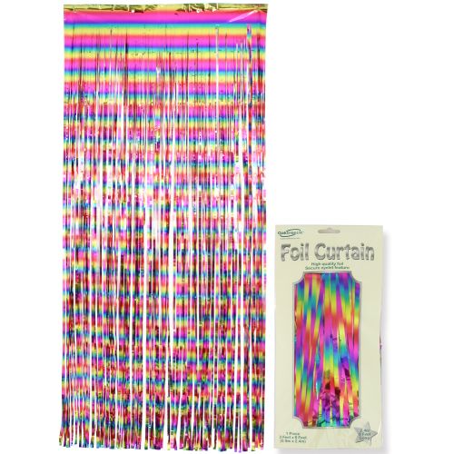 Bright Metallic Multicoloured Foil Door Curtain