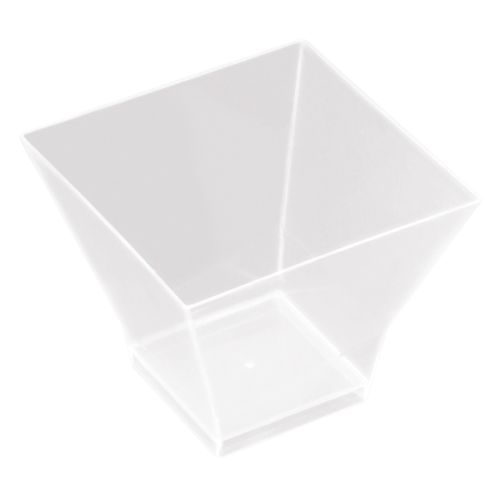 12 x 200ml Clear Plastic Dessert Cup With Square Base