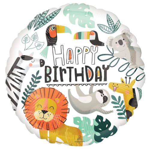 Safari Happy Birthday Standard Foil Balloon