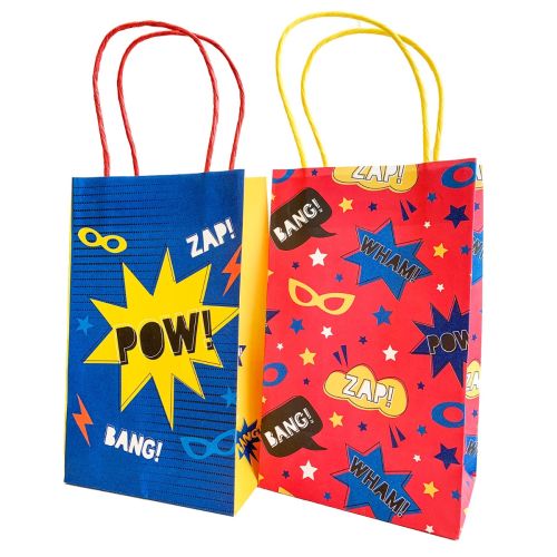 8 x Superhero Paper Loot Bags 