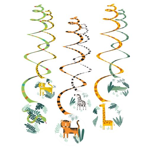 6 x Safari Swirl Decorations 