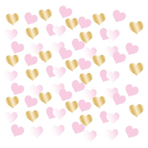 Pink And Gold Heart Shaped Confetti 