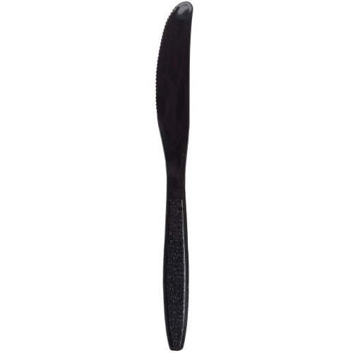 100 x Heavy Duty Reusable Black Plastic Knives