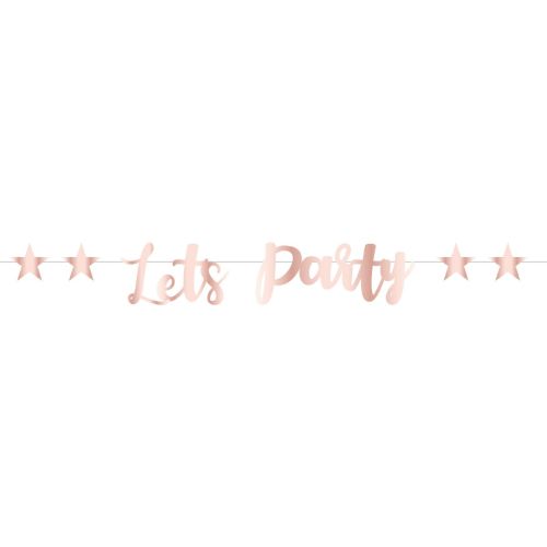 Let's Party Rose Gold Letter Banner