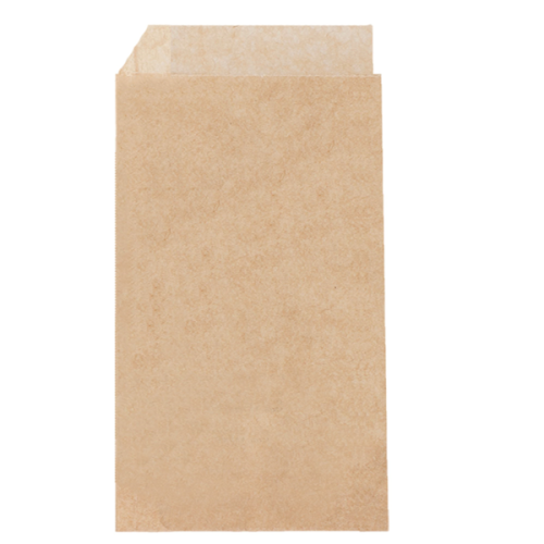 500 x Kraft Brown 2 Side 13cm x 22cm Open Greaseproof Paper Bags 