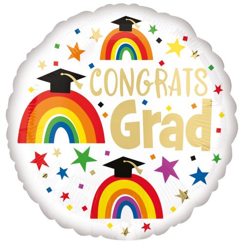 Rainbow Graduation Standard Foil Balloon 