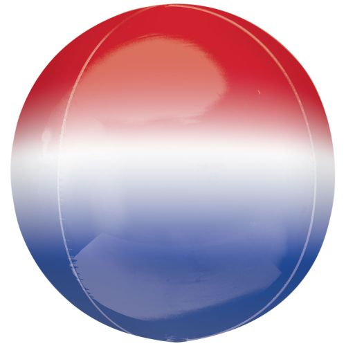 Red, White & Blue Ombre 3D Orbz Foil Balloon