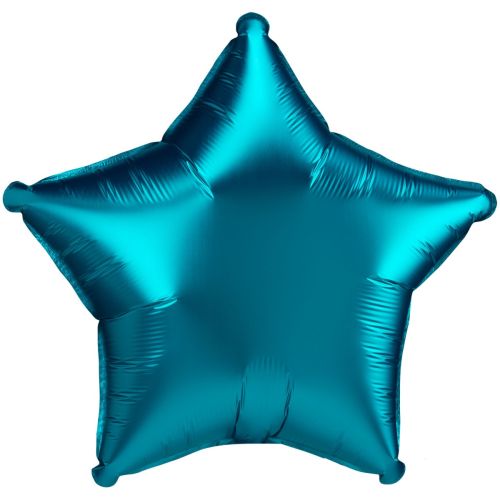 Aqua Blue Satin Luxe Star Foil Balloon