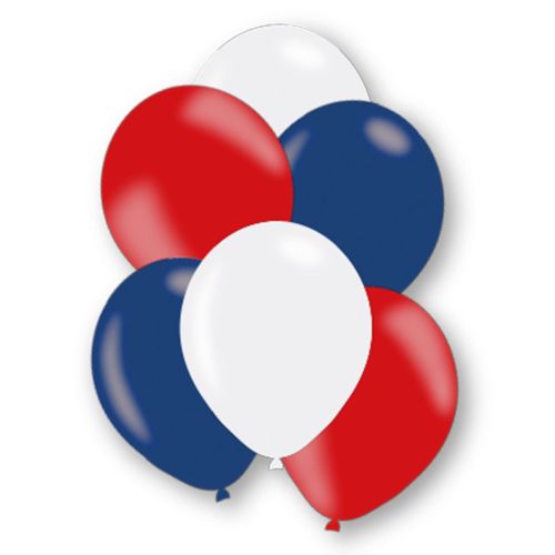 24 Pack of Red, White & Blue 11" Latex Balloons