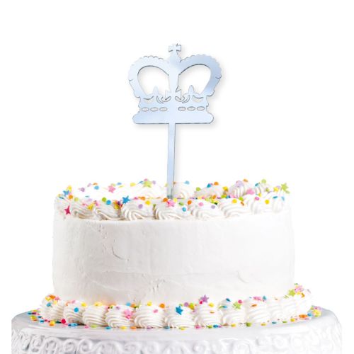 1 x Silver Crown Cake Topper
