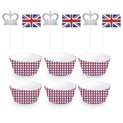 20 x A Day To Remember Union Jack Cupcake Cases & Picks