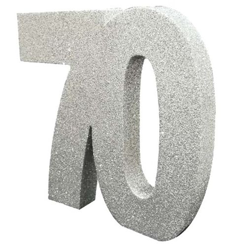 70 Silver Glitter Table Decoration