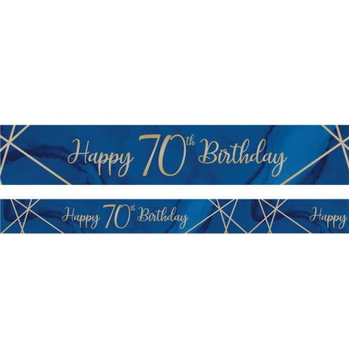 Navy And Gold Geode 70th Foil Banner